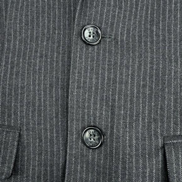DOLCE & GABBANA Junior Cotton 2 Button Pinstripe Blazer Sz 7/8 Grey - Picture 3 of 9